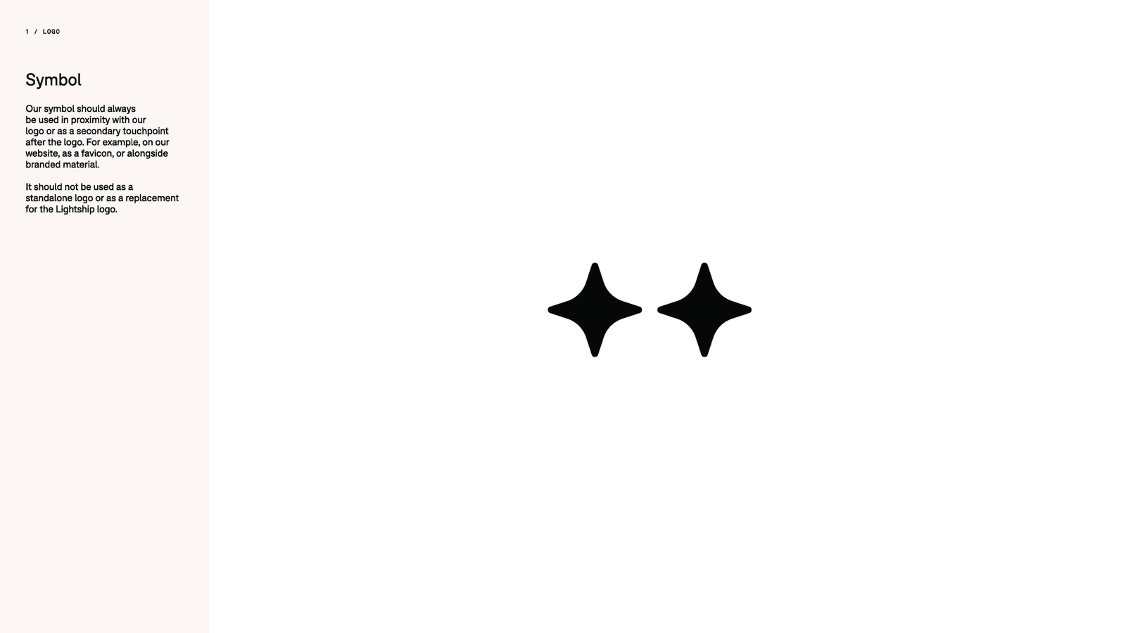 Two compass-like stars form the Lightship secondary symbol, shown in the original identity guidelines.