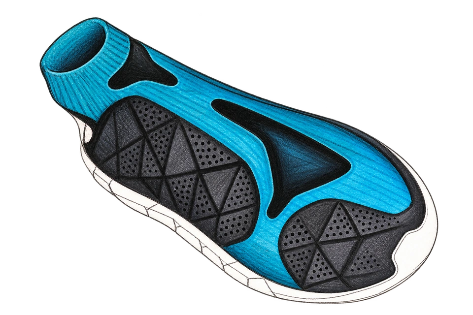 Blue and black open-upper concept