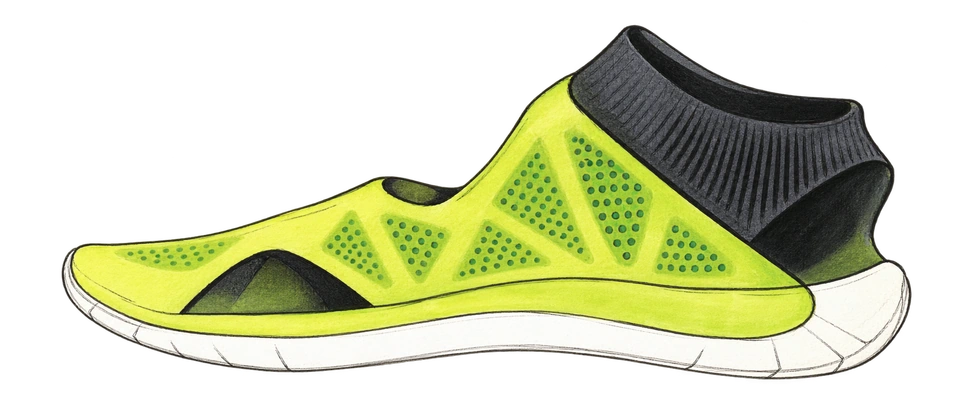 Lime sock construction, side view