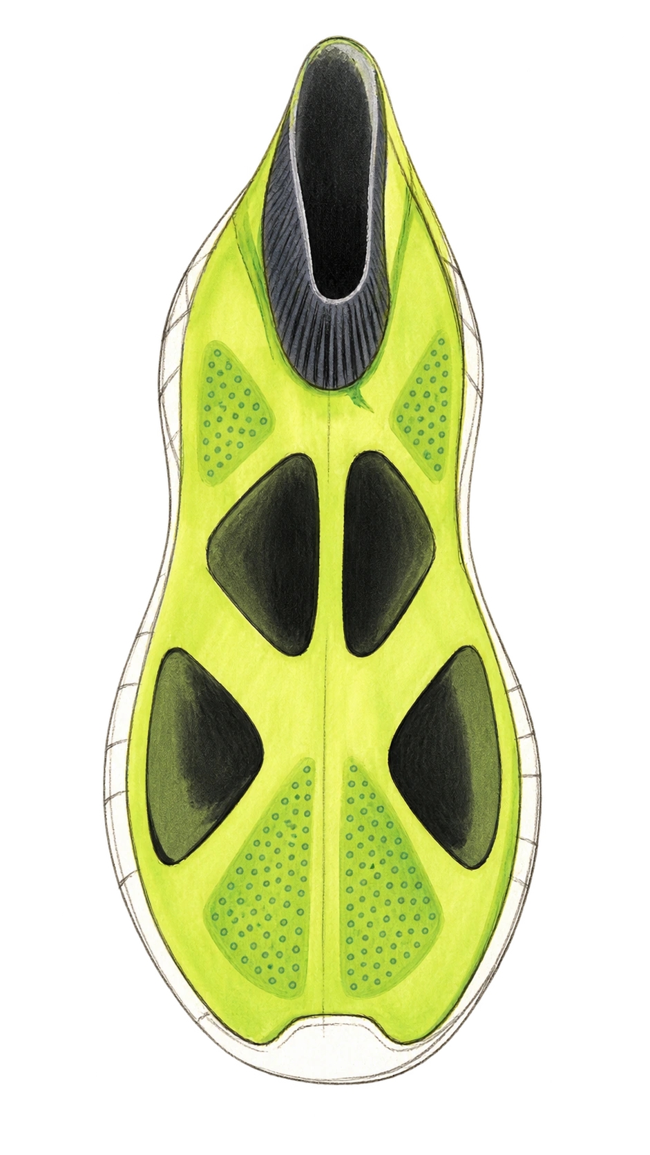 Lime sock construction, top view