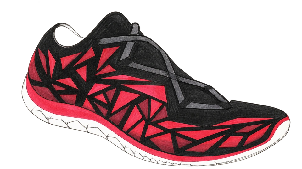 Red and black geometric upper concept