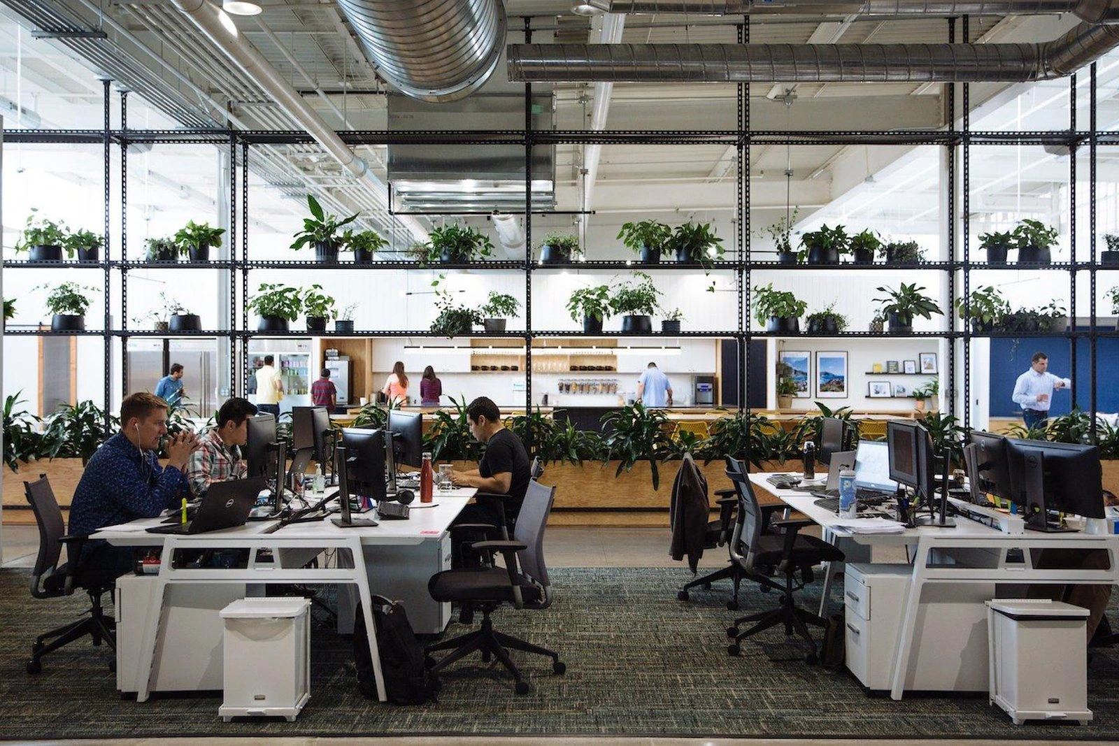 Open Rivian studio workspace with teams at work.