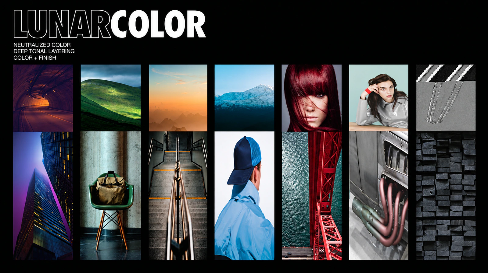 Nike Lunar Color inspiration board focused on deep tonal layering and technical color.