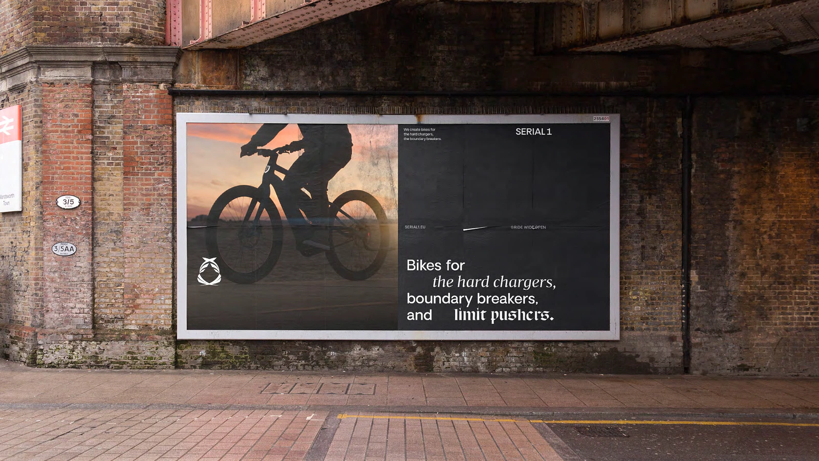 Serial 1 out-of-home billboard mockup translating The Limit Pusher character into campaign communication.