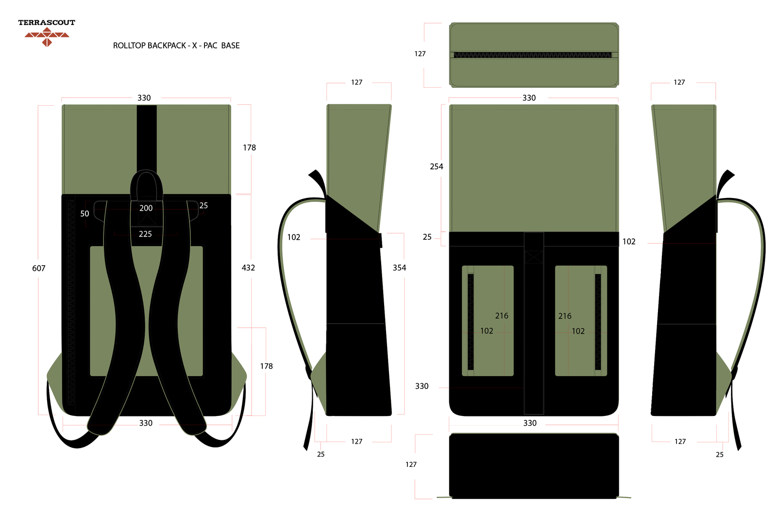 Rolltop: Dimensions and construction specification