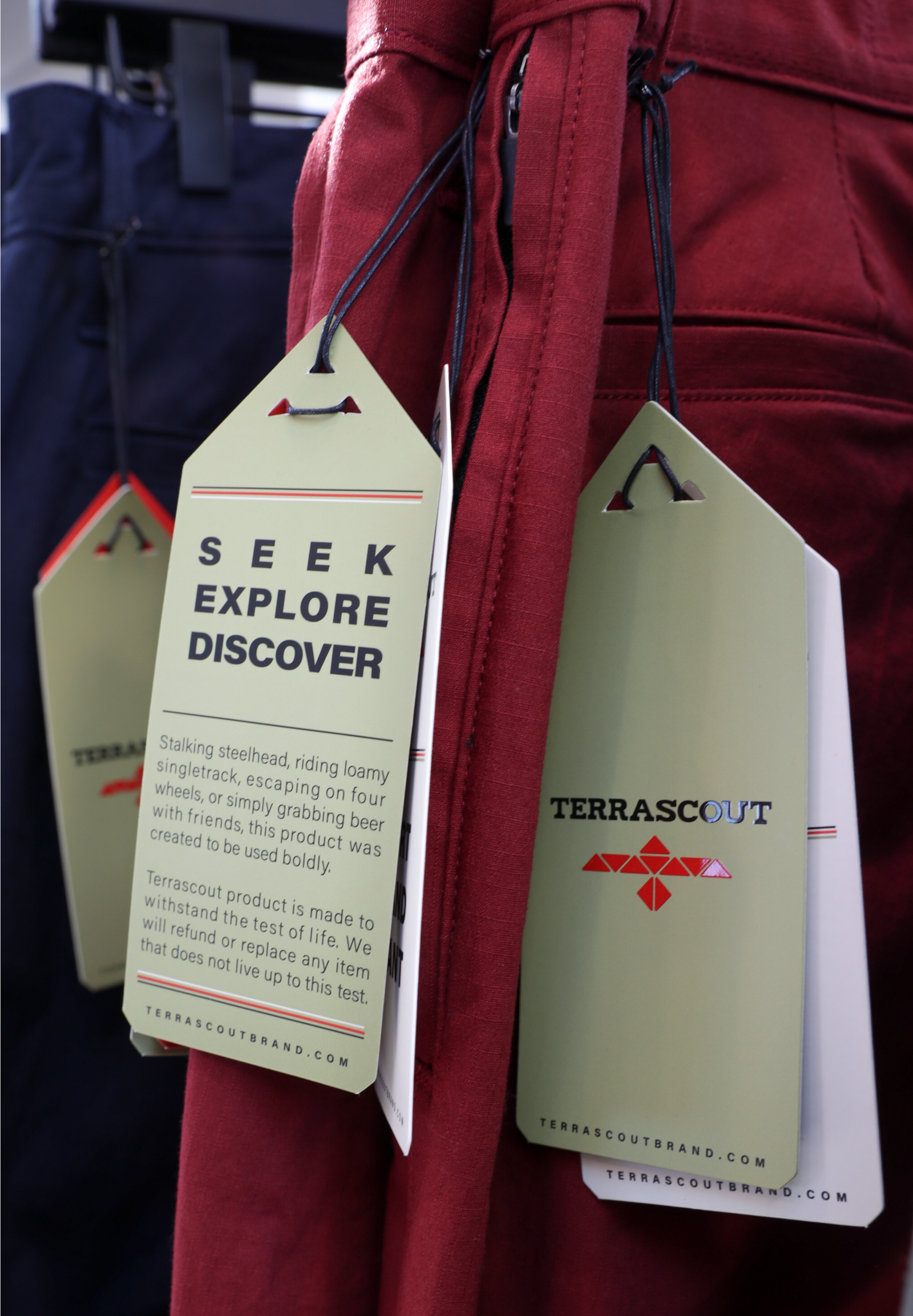 Product identity: Hang tags in use